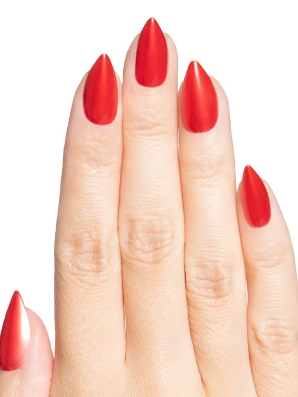 Olive & June Press On Maximalist Red Chrome, Medium Stiletto, NEW - Picture 6 of 9
